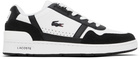 Lacoste White & Black T-Clip Leather Sneakers