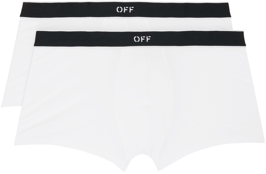 Photo: Off-White Two-Pack White Off-Stamp Boxers