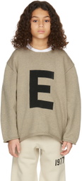 Essentials Kids Beige Big E Sweater