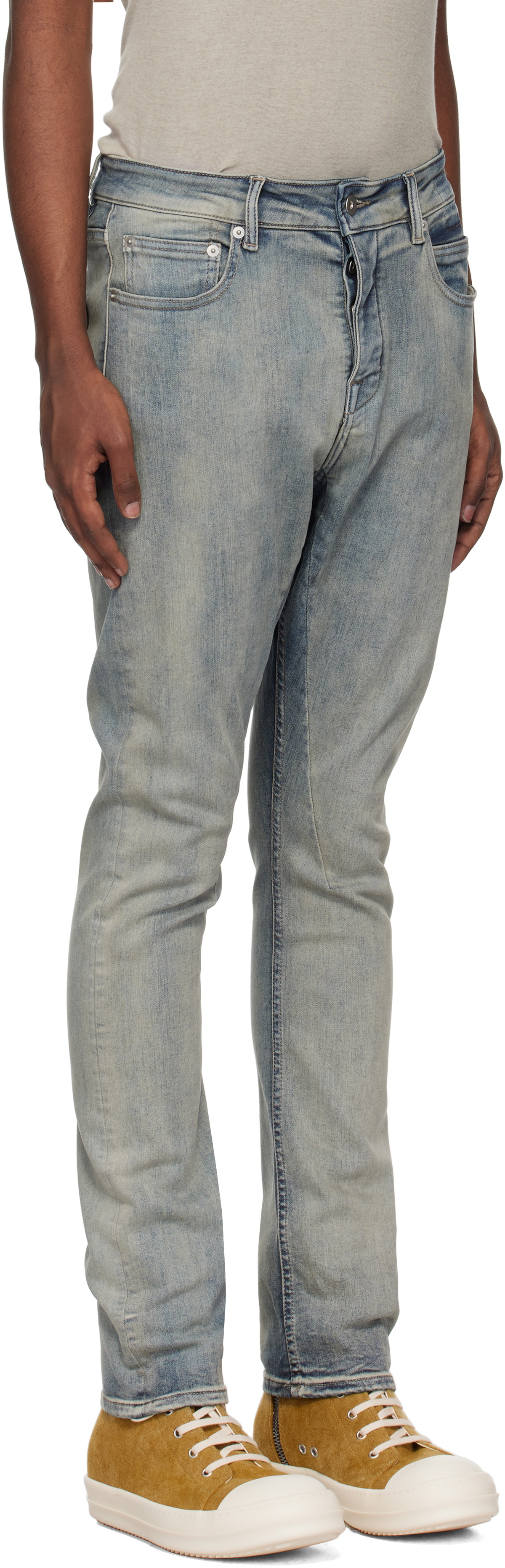 Rick Owens DRKSHDW Blue Porterville Detroit Cut Jeans Rick