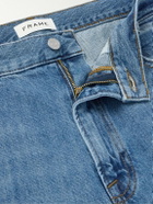 FRAME - Straight-Leg Frayed Denim Shorts - Blue