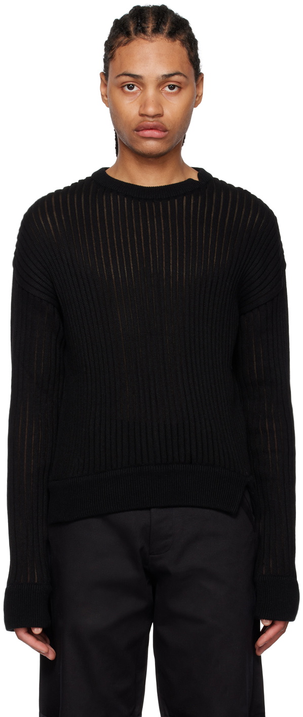 SPENCER BADU Black Vented Sweater