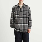 Engineered Garments Men's Brushed Big Plaid Work Shirt in Grey/Black