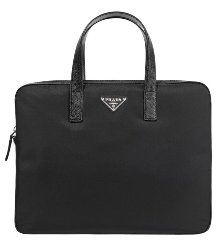 Photo: Prada Re-Nylon leather-trimmed briefcase