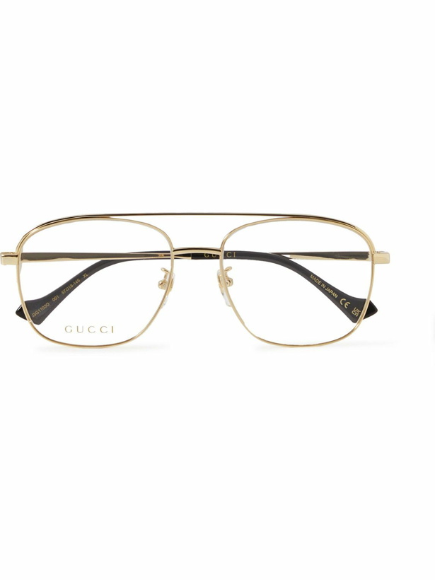 Photo: Gucci Eyewear - Aviator-Style Gold-Tone Optical Glasses