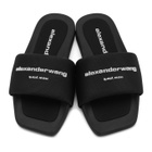 Alexander Wang Black Logo Pool Slides
