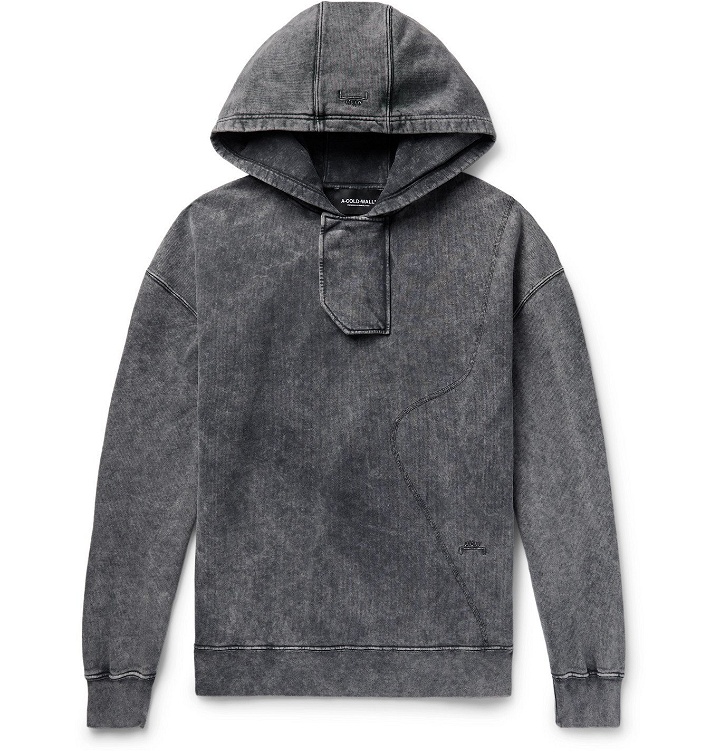 Photo: A-COLD-WALL* - Fade Out Acid-Washed Loopback Cotton-Jersey Hoodie - Black