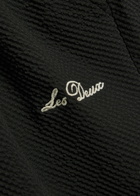 Les Deux Logo-embroidered Seersucker Swim Shorts Black