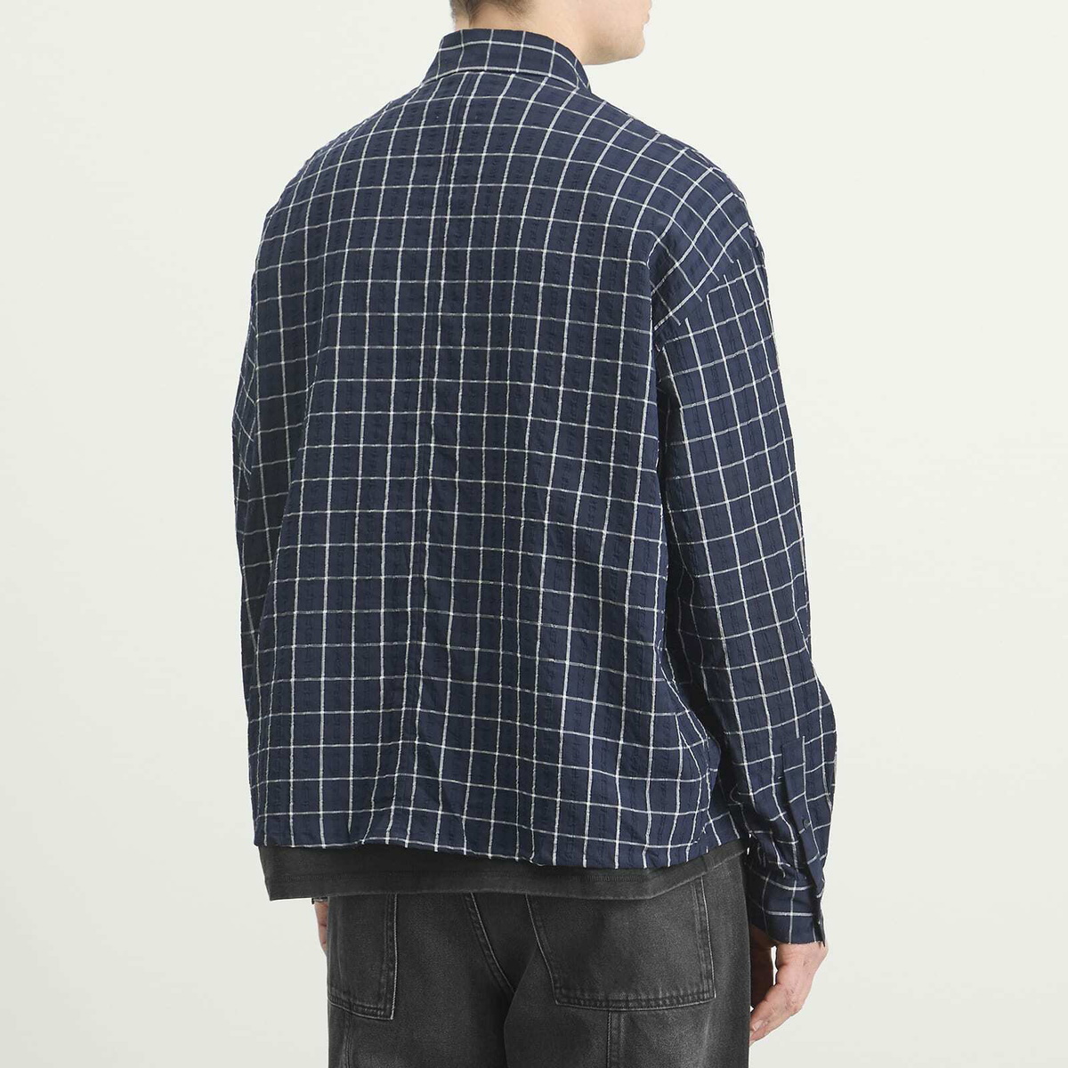 Won Hundred Men's Maza Check Shirt in Navy Blue