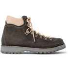 DIEMME - Roccia Vet Leather-Trimmed Suede Hiking Boots - Gray