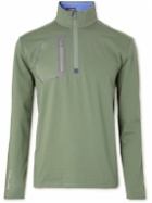 RLX Ralph Lauren - Logo-Print Recycled Tech-Jersey Half-Zip Golf Top - Green