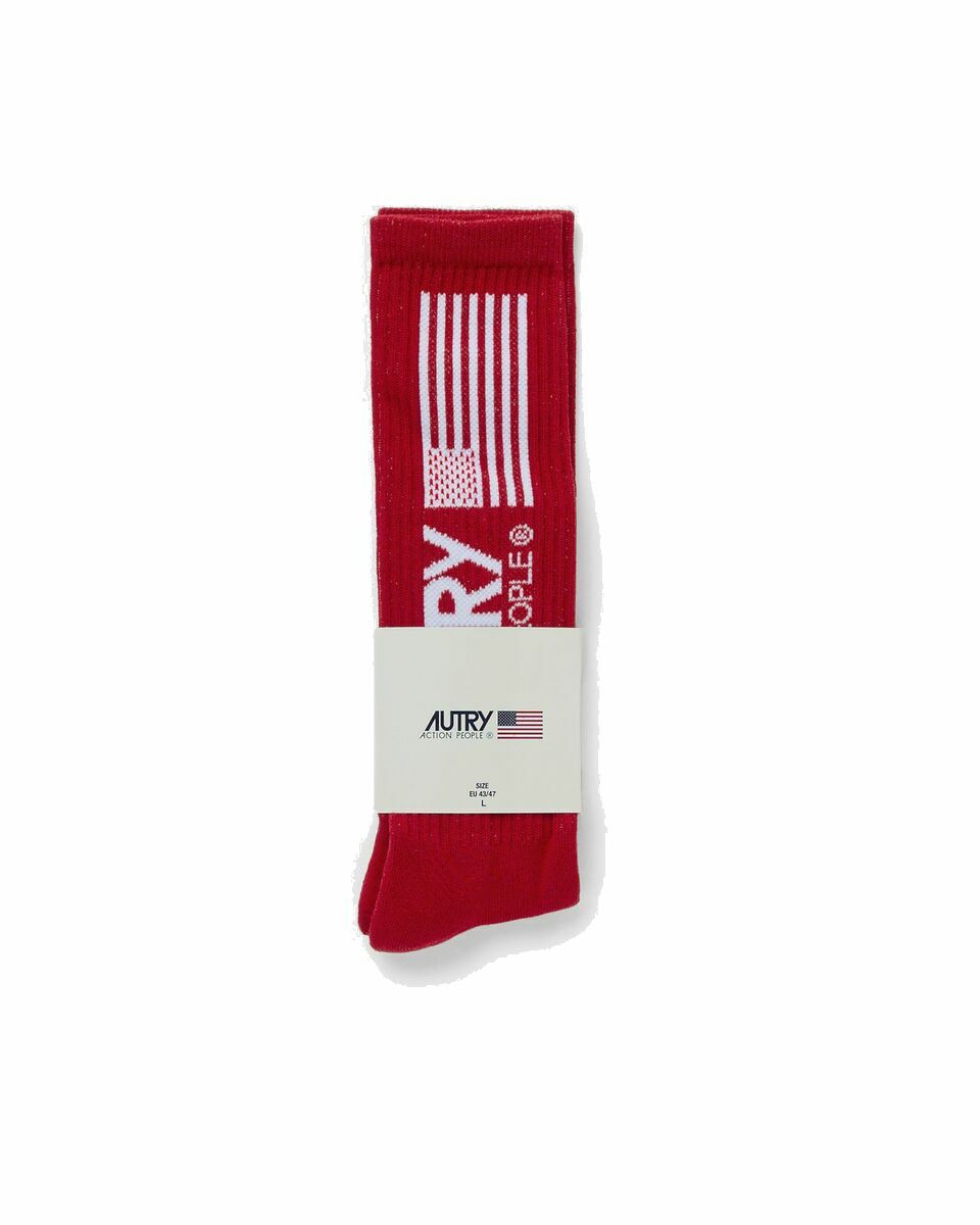 Photo: Autry Action Shoes Socks Icon Red - Mens - Socks