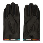 Paul Smith Black Leather Artist Stripe Gloves