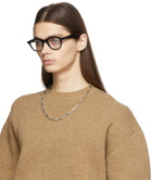 Bottega Veneta Black Round Shiny Glasses