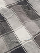 John Elliott - Hemi Distressed Checked Cotton-Flannel Shirt - Gray