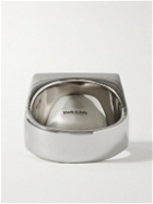 Acne Studios - Silver-Tone and Leather Signet Ring - Silver
