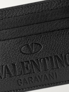 VALENTINO - Valentino Garavani Logo-Debossed Full-Grain Leather Cardholder - Black