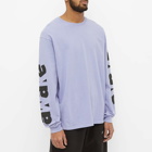 Awake NY Men's Long Sleeve Block Out Logo T-Shirt in Lavender