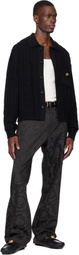 Versace Black Column Leather Belt