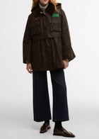 Barbour X Ganni Peplum Waxed Cotton Jacket Dark Green