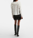 Marant Etoile Polka-dot embroidered cotton miniskirt