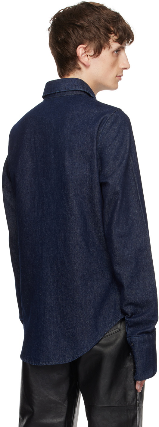 Ludovic de Saint Sernin Indigo Button Denim Shirt