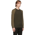 Alexander McQueen Khaki Hybrid Crewneck Sweatshirt