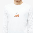 Nike Men's Air Jordan Long Sleeve Flight T-Shirt in Phantom/Rush Orange