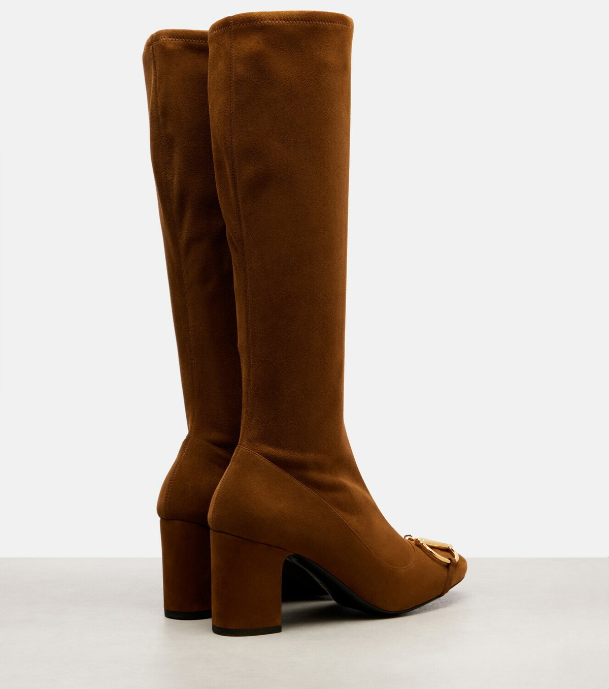 Gucci Alfa Horsebit 75 suede knee-high boots