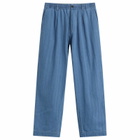 Universal Works Men's Herringbone Rec. Pleated Track Pant in Washed Indigo