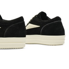 Rick Owens Men's Suede Vintage Sneaks in Black/Milk/Milk