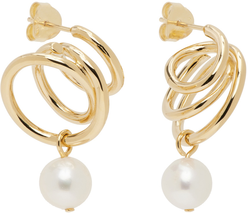 Completedworks Gold Coil Flow Earrings