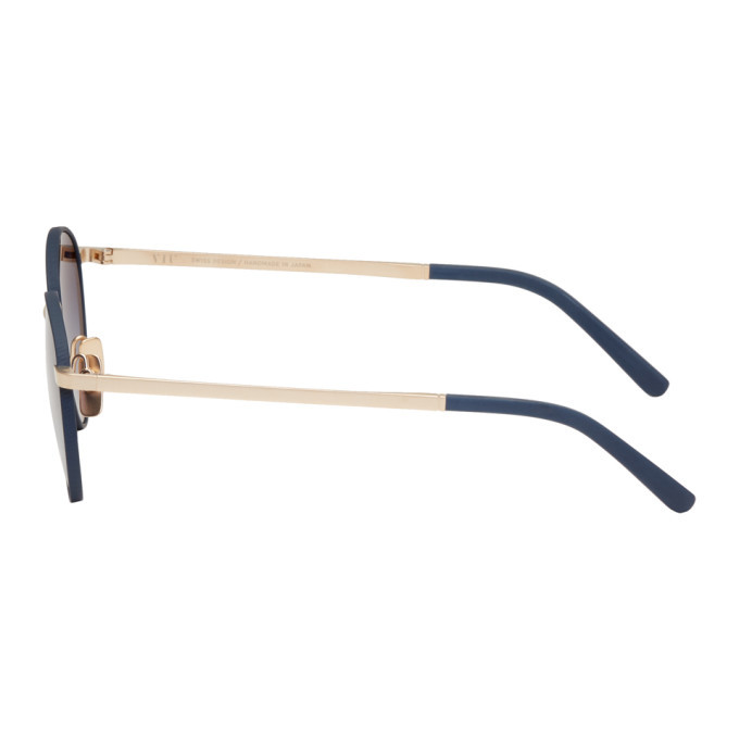 VIU Navy and Gold The Navigator Sunglasses