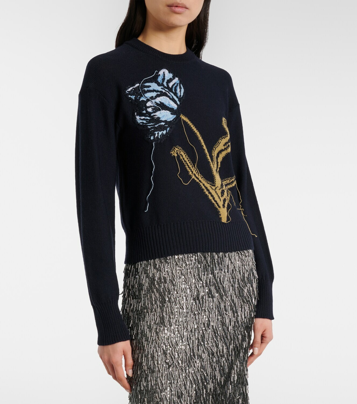 Erdem Intarsia wool and cotton sweater