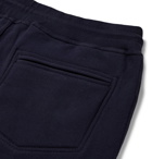 Brunello Cucinelli - Slim-Fit Tapered Fleece-Back Stretch-Cotton Jersey Sweatpants - Midnight blue