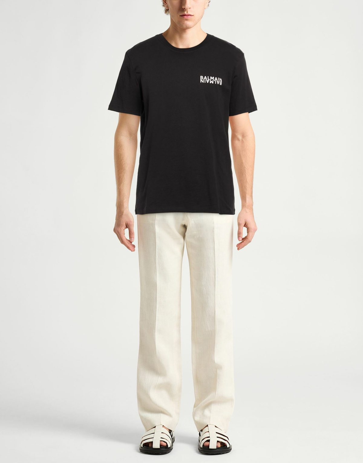 Balmain Mens T-shirt in Black