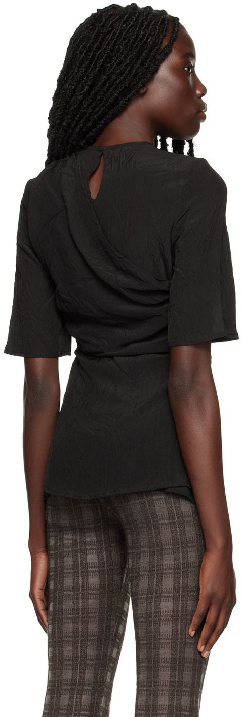Elleme Black Drapped T-Shirt