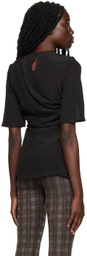 Elleme Black Drapped T-Shirt