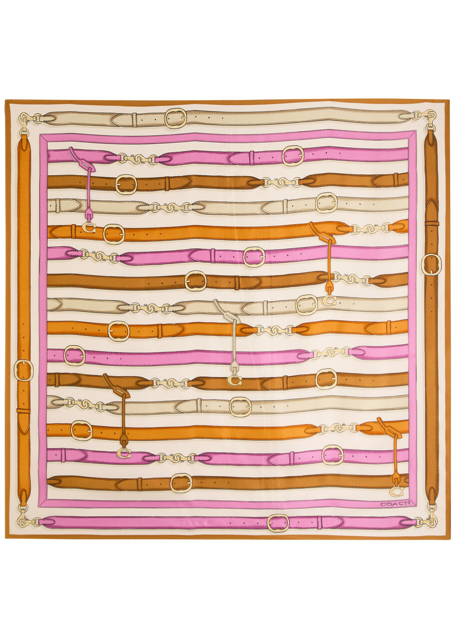 Coach Multi Belt Printed Silk Scarf - Multicoloured - One Size
