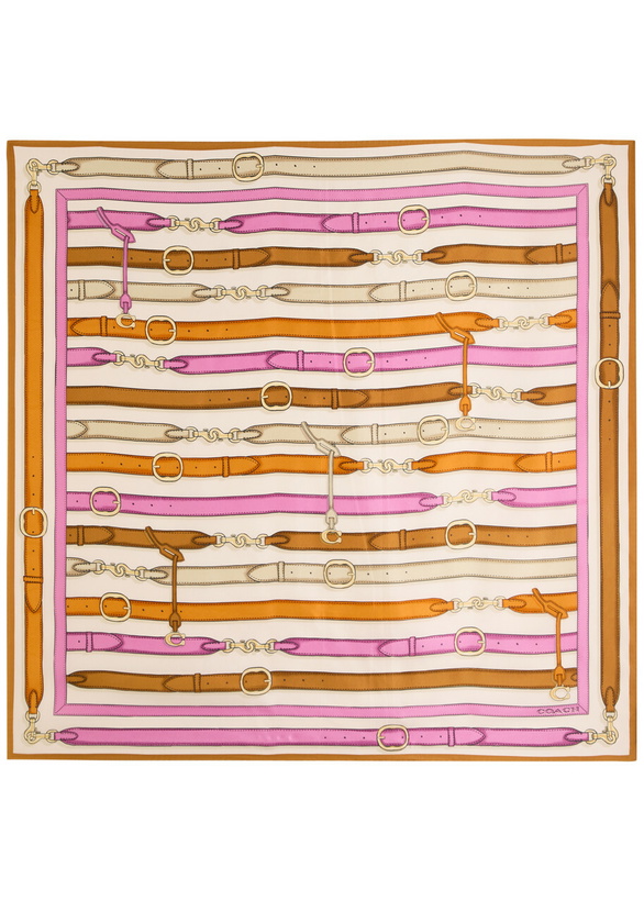 Photo: Coach Multi Belt Printed Silk Scarf - Multicoloured - One Size