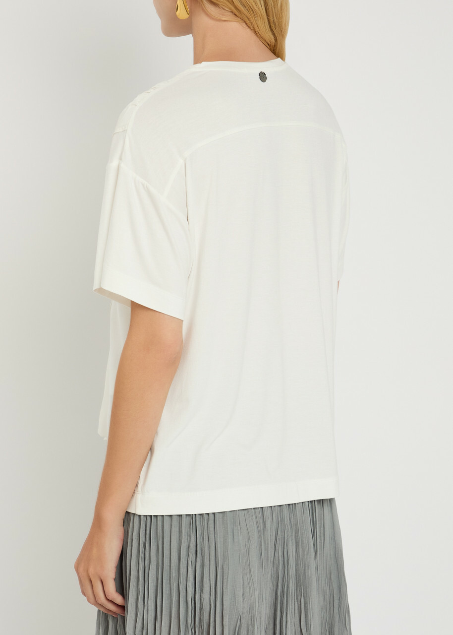 High Mentor Ruffled Jersey T-shirt Cream