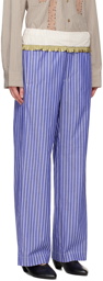 Edward Cuming Blue Patchwork Trousers