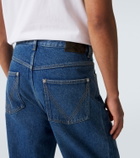 Bottega Veneta Leather-trimmed wide-leg jeans