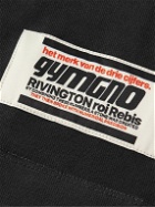RRR123 - Laundry Bag Oversized Logo-Embroidered Cotton-Jersey T-Shirt - Black