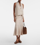 Brunello Cucinelli Monili leather espadrille wedges