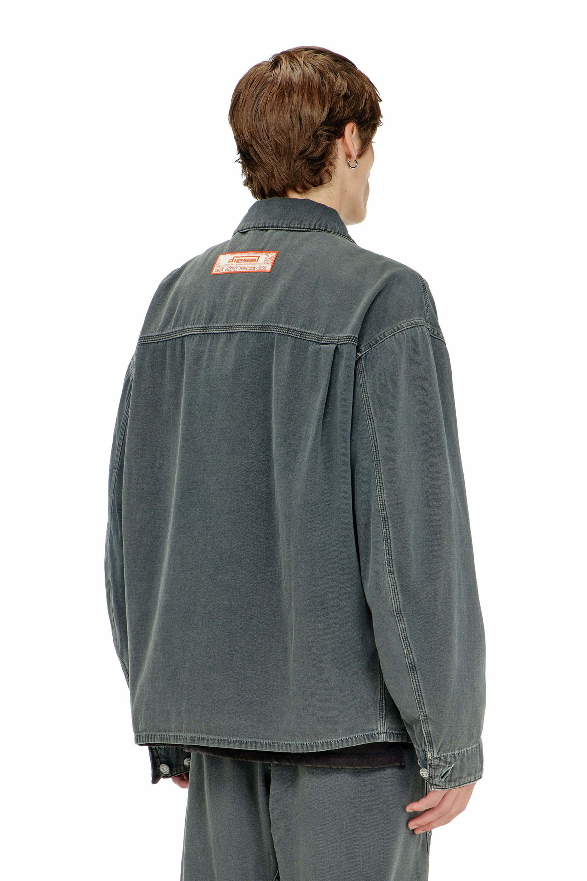 Diesel Utility-style jacket in coloured denim - Denim Jackets - Unisex - Grey