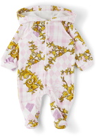 Versace Baby Pink Terrycloth Barocco Argyle Bodysuit