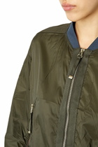 Diesel Bomber jacket in light nylon - Jackets Womens in Green