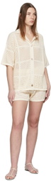 Nanushka Off-White Crocheted Ayaan Shirt