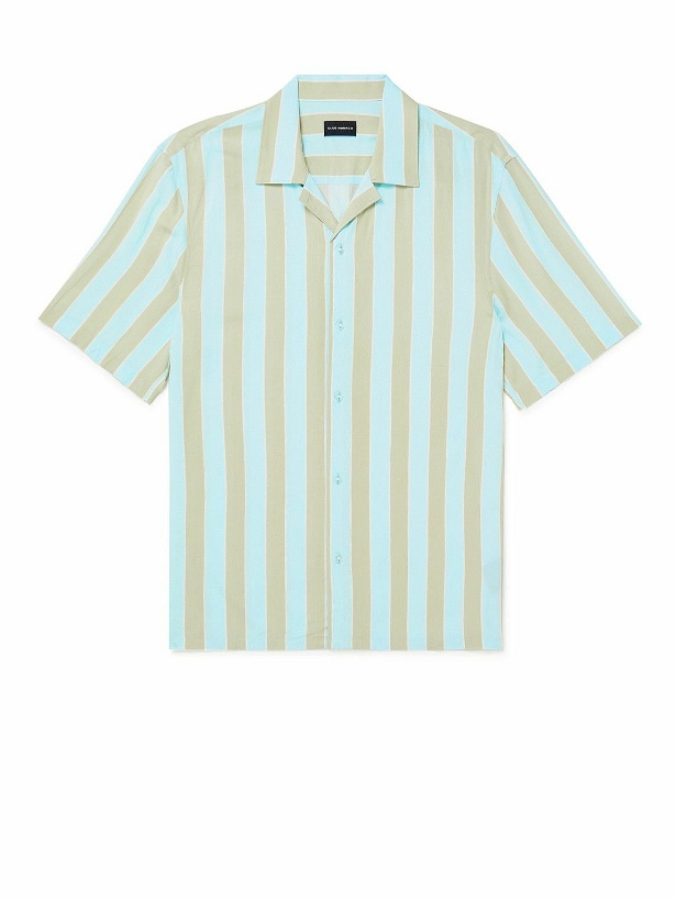 Photo: Club Monaco - Camp-Collar Striped Woven Shirt - Blue